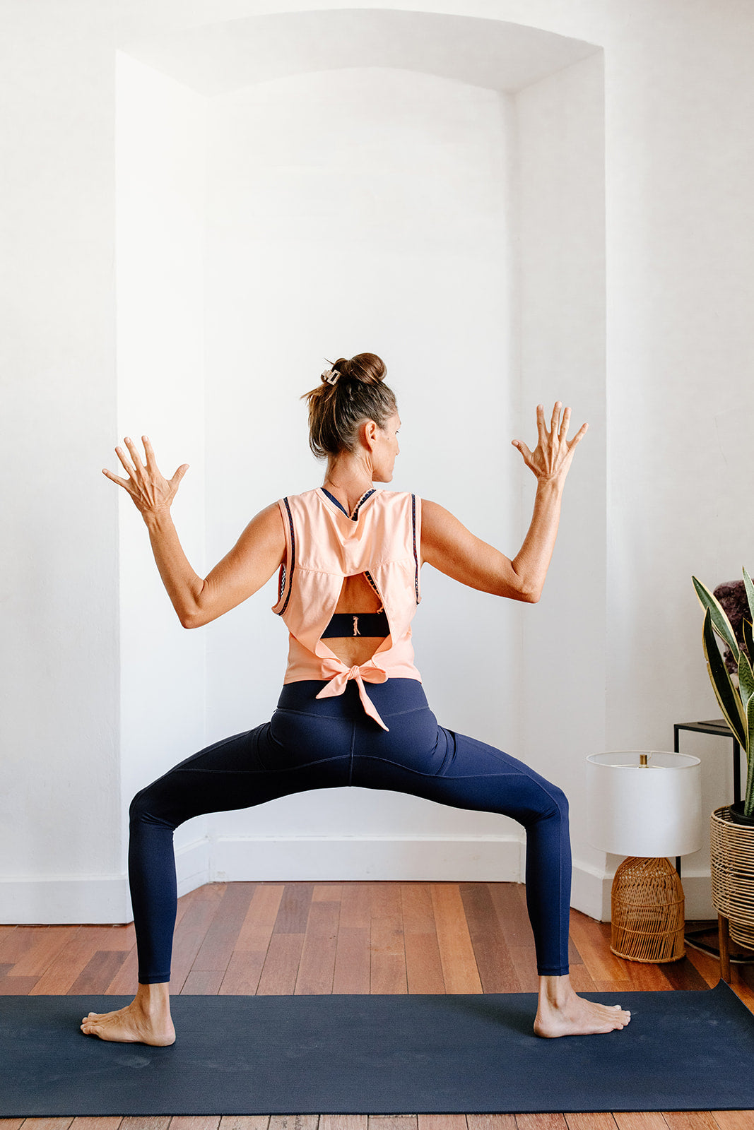 High Waist Crochet Compression Leggings | Navy